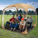 Baobrava Pop Up Sports Tent - Thick PVC, Scratch-Resistant Bubble Clear Tent, Instant Weather Proof Pod with Extra Top Cover for Soccer, Football Games, Outdoor Events, 5-6 Person