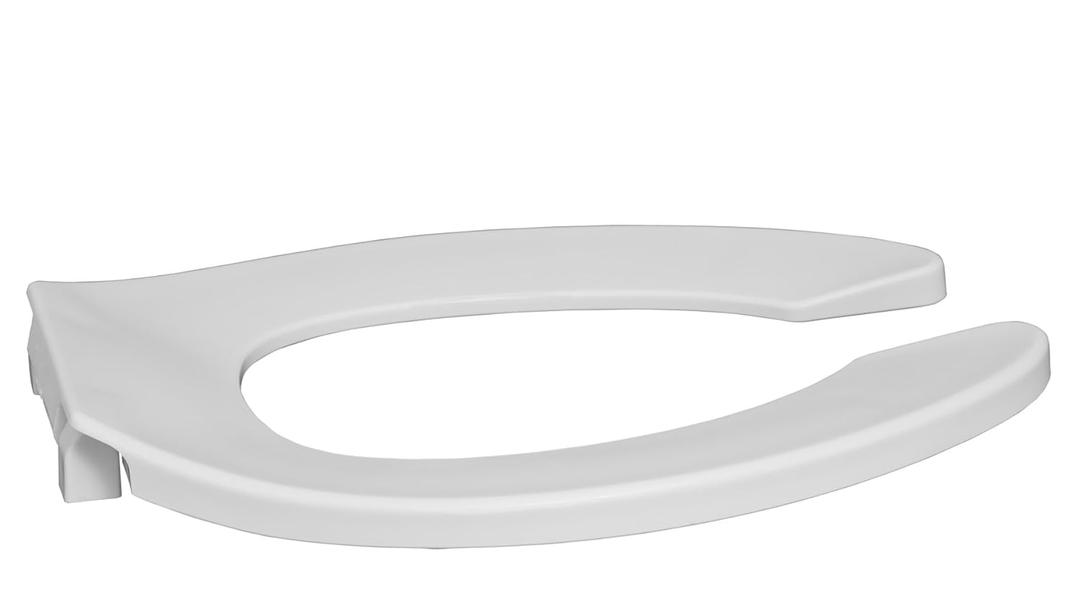 Centoco Elongated Toilet Seat, Commercial, Stainless Steel Hinges, Open Front No Cover, Plastic, Made in the USA, DSAMAZ55STSCC-001, White