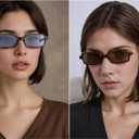 Retro Rectangle Sunglasses for Women Trendy Vintage Cool Rectangular Shades Fashion Small Square Frame