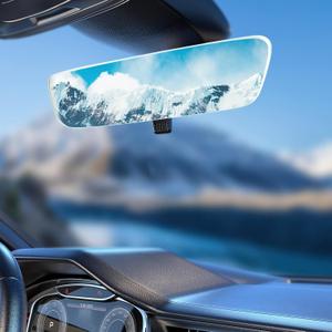 OEM Frameless Rear view mirror, Universal Day/Night Mirror Fit Toyota Camry Rav4 Corolla, Nissan Rogue Altima, Chevy Silverado GMC Sierra, Kia Hyundai, RAM, Ford F150, Honda Pilot CRV | Mounting Base
