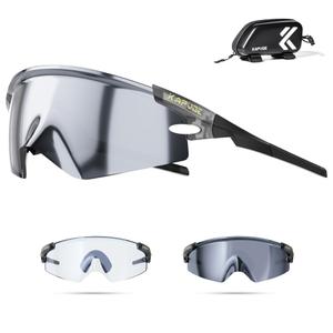KAPVOE K410 Cycling Glasses, Photochromic Sports Sunglasses for Men and Women, UV400 TR90 Frame, Adjustable Temples, Includes Bike Bag, Mountain Bike Glasses for Outdoor Riding