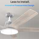 Dreo Smart Ceiling Fan with Lights, 52 Inch, 12 Speeds & 3 Fan Modes, Stepless Color Tones, Dimmable LED Light, 12H Timer, Quiet DC Motor, Remote/APP/Alexa Control, White Ceiling Fans Indoor