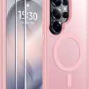 MOZOTER for Samsung Galaxy S26 Ultra Case with Magnetic,[Compatible with MagSafe][12Ft Military Dropproof][2*Screen Protector] Translucent Anti-Slip Back Slim Shockproof Case for S26 Ultra-Pink