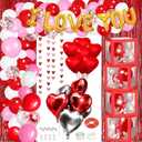 Guudmua 90Pcs Valentines Day Decor Kit, Happy Anniversary Decorations - 4 Pcs Balloon Boxes, Balloon Garland, Multi Decorations For Romantic Decors Special Night