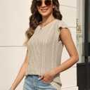 CiCiBird Women Short Sleeve Sweater Dressy Casual Summer Tops Crewneck Lightweight Clothes Beach Vacation Outfits Khaki S (Beige, S)
