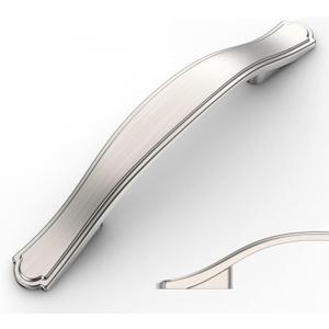 Asidrama 10 Pack 3 Inch(76mm) Brushed Satin Nickel Kitchen Cabinet Handles Cabinet Pulls Kitchen Cabinet Hardware for Cupboard Drawer Pulls (3" Hole Center)