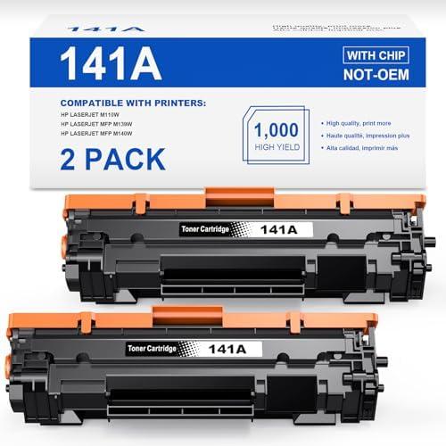 Skydo 141A Toner Cartridge 2 Black (with chip) Compatible 141 A Toner Replacement for HP 141A W1410A 141X W1410X Black Toner Cartridge to Use with LaserJet Pro M110w MFP M140w M139 (2 Black)