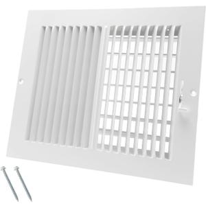 10 x 8 Inch [Duct Opening] Air Vent Covers for Wall or Ceiling - High Airflow 2 Way Steel Ventilation - Adjustable Wall/Ceiling Register, 11-3/4 Inch x 9-3/4 Inch [Overall Dimensions]