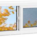 Vinyl Basement Window, 32" x 14" Bathroom Sliding Window with Double Pane Insulated Tempered Glass and Fiberglass Screen for Basement, Bathroom, Shed (White)