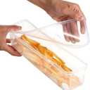 6 x 6 Pcs Large Airtight Pasta Storage Containers, BPA-Free Plastic Spaghetti Noodle Holder with Lid, White Rectangular Food Canisters for Kitchen Pantry Organization, 3 x 12 x 3 Inches