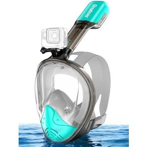 Greatever Full Face Snorkel Mask, Snorkeling Gear for Adults with Latest Dry Top Breathing System and Detachable Camera Mount, Snorkel Mask Adult, Snorkels Anti-Fog & Anti-Leak