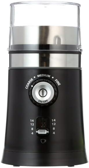 Electric Coffee Grinder, 14-Cup Capacity, Black, Stainless Steel Blades, Adjustable Grind Settings, One-Touch Operation, Hands-Free Grinding