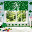 St Patricks Day Gifts Valances 54" W x 18" L - Irish Shamrocks Kitchen Curtains Valance for Windows Kitchen Decor Decorations