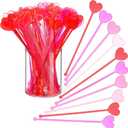 160 Pcs Valentine's Day Swizzle Sticks for Cocktails Drinks Heart Shape Drink Swizzle Sticks Cake Pops Cocktail Coffee Beverage Stirring Spoons for Restaurant Home Bar Party