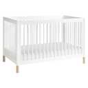 Babyletto Gelato 4-in-1 Convertible Crib with Toddler Bed Conversion in White and Washed Natural, Greenguard Gold Certified