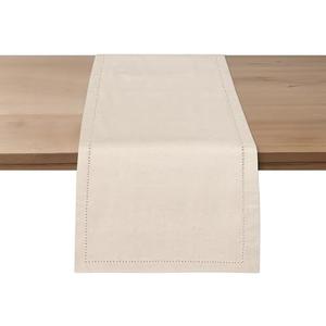 Ruvanti Linen Table Runner 72 Inches, Classic Hemstitch, Washable, Reusable, Non-Slipping, Stain Resistant- Perfect for Parties, Weddings, Dinners, Thanksgiving, Christmas, Indoor use – Natural