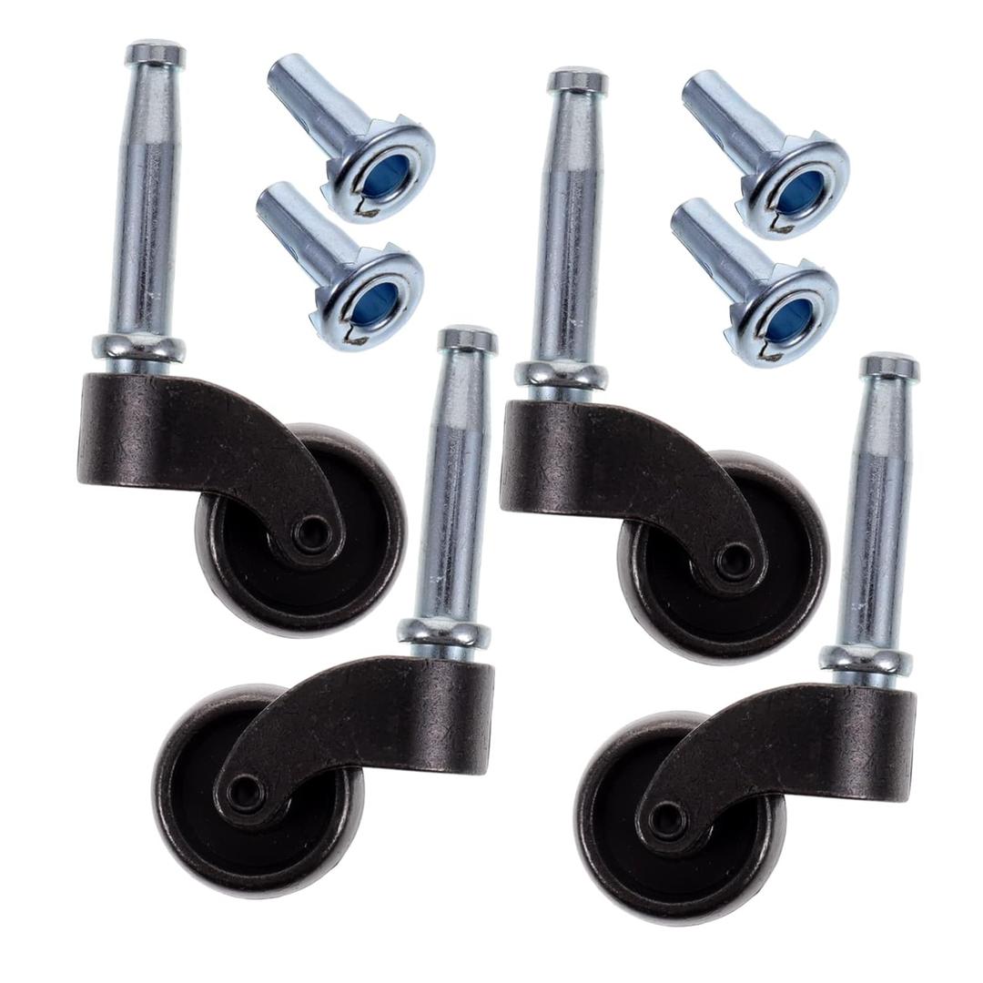 4Pcs Desk Chair Replacement Wheels Metal Casters for Office Furniture Easy Install and Compatible with All Floor Types for Cabinets and Appliances