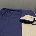 MEHIDFY Sofa Arm Cover, Waterproof Couch Armrest Protector, Anti-Slip Sofa Cover, Remote Holder for Armchair, Recliner Caddy with 3 Pockets for TV Remote, Phone, Pad, Pen, Book(Blue 2pcs)