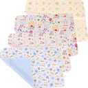 4pcs Pack Monvecle Baby Infant Cotton Waterproof Changing Pads Washable Resuable Diapers Liners Mats Small 18"x12"