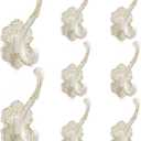 Zonon 8 Pcs White Wall Hooks Set Vintage Coat & Towel Hooks for Entryway, Bathroom, Bedroom Decorative Heavy Duty Wall Mounted Unique French Country Curtain Holder for Keys, Hats Bags, Clothes