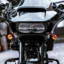 8" Wave Windshield Windscreen Wind Splitter Compatible with Harley Davidson Touring Road Glide 2015-2024,Road Glide 3 RG3 2023-up (Black)