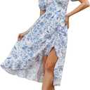 Scarlet Darkness Renaissance Dress Women Cottage core Corset Dress Ruffle Maxi Dress with Pockets (Small, Blue Bird)