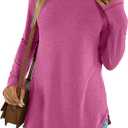 Womens Tunic Tops Long Sleeve Shirts Crew Neck Casual Tshirts Fall Fashion Outfits Clothes XL