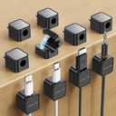 MRGLAS 10-Pack Magnetic Cable Management Cord Organizer,[1s Lock] Cable Holder Clips -Desk Cable Clips [Cable Smooth Adjustable], Adhesive Wire Organizer Keeper for Nightstand Desktop Car Office-Black