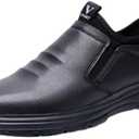 DINGGU Non Slip Work Shoes for Men Waterproof Slip on Slip Resistant Work Shoes Food Service Kitchen Restaurant Chef Dress Shoes 10.5