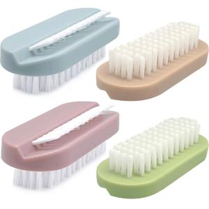 Nail Brush for Cleaning Fingernails Two-Sided Hand Fingernail Scrub Brush Soft Stiff Bristles Nail Scrubber Brushes for Men Women Kids,4 PCS