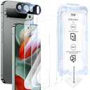 SMARTDEVIL [3+1 Pack] Screen Protector For Google Pixel 9 Pro With Camera Lens Protector , Finger Print Reader Compatible, Clear 9H Tempered Glass Film, Fast & Easy Installation, Alignment Frame