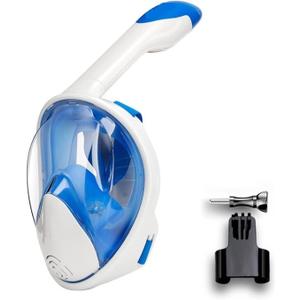 Dive Portable Lungs Professional Snorkeling Diving Mask Underwater Full Face Snorkel Mask Anti Fog Goggles for Adult Swimming Equipment Using More Safer, White Dark Green (Small-Medium)