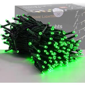 HOME LIGHTING 200 LED 66FT Christmas String Lights, St Patricks Day Fairy Lights with 8 Lighting Modes, String Mini Light Plug in for Indoor Outdoor Tree Garden Wedding Party Decoration, Green
