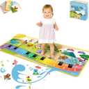 FOKI Toddler Toys Floor Piano Mat with 61 Animal Music Sounds, Baby Kid Sensory Educational Dancing Musical Keyboard Carpet Toy, Record Playback, for 1 to 5 Years Old Boy and Girl
