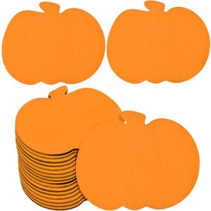 Blulu 24 Pcs Wooden Pumpkin Cutouts Thanksgiving Unfinished Wood Cutout Blank Pumpkin Shape Cutout for Fall Thanksgiving Party DIY Craft Decoration Supplies (Orange)