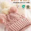 FURTALK Toddler Winter Hat Pom Pom Beanie Knitted Warm Hats for Baby Kids Boys Girls (Pink)