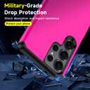 7 x for Samsung Galaxy S25 Ultra Phone case with Tempered Glass Screen Protector+Camera lens Protector,for Samsungs S25 Ultra Phone case,Silicone Durable Armor for Samsung Galaxy S25 Ultra case (Hot Pink)