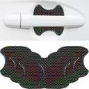 6 Pcs Black Carbon Fiber Car Door Handle Protector, 3D Door Handle Scratch Protector for Vehicles, Universal Cars Accessories for Most Models, Cars Doors Handles Cup Protectors Stickers