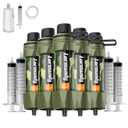 Straw Water Filter 5 Pack Outdoor Camping & Hiking Survival Gear Kit for Family Use, Ultra-Light Personal Filter Straws for Backpacking, Travel, Bug-Out Bags and Emergency Preparedness
