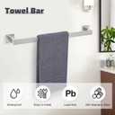 Brushed Nickel Towel Bar Set,5-Piece Bathroom Hardware Set Includes Upgraded Double Base Paper Towel Holder Modern Square Towel Holder Set,Stainless Steel Wall Mount 23.6 Inch
