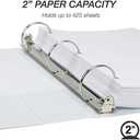 Samsill 2 Inch 3 Ring Binders, Economy Round Ring, Clear View Cover, 425 Sheet Capacity - for School, Home, Office - White, 12 Pack