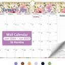3 x Calendar 2026-2027, 18-Month Wall Calendar from Jan 2026 to Jun 2027, 11.5" x 14.7", Spiral Binding Hanging Monthly Calendar with Twin-Wire Binding, Perfect for Home or Office - Vintage Floral