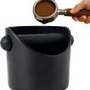 Espresso Knock Box, Premium Coffee Knock Box with Removable Knock Bar, Non-Slip Base, 4.6 Inch Black