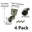 Semetall 4Pack Metal Vintage Swivel Round Cup Caster 2.6x1.5 Inch Swivel Wheel Caster for Furniture Chair Table(Bronze)