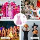 Girls Pink & White Gingham Costume Dress with Accessories, 4-10Y (Pink)