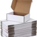 PHAREGE 6x4x2 inch Shipping Boxes Bulk 25 Pack White, Tab Lock Tuck Top Mailer Boxes for Packaging Small Business, Small Cardboard Gift Boxes for Wrapping Mailing Present