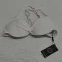 RELLECIGA Women's White Push Up Bikini Top Twist Front Underwire Bathing Suit, Size Small