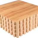 EVA Foam Floor Tiles 24-Pack - 96SQFT Puzzle Mats for Floor - Interlocking Foam Tiles for Family Room or Gym Flooring by Stalwart (Light Woodgrain)