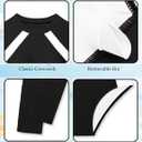Girls Rash Guard Swimsuit Long Sleeve Swimsuit Color Block Two Piece Bathing Suit for Girls UPF 50+ Padded Swimwear (Black, XS)