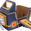 TOYANDONA Wearable Cardboard Airplane Toy Boy Outfit Dress Toddler Airplane Costume Cardboard Making Air Plane Interactive Toy DIY Aircraft (Blue)